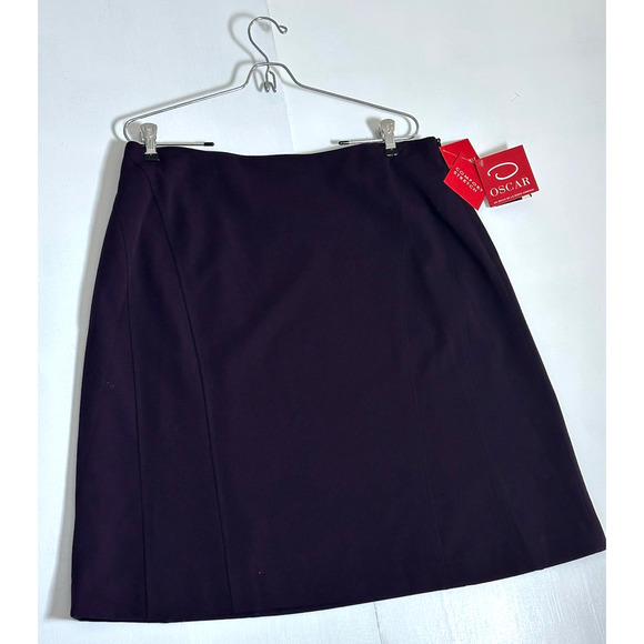 Oscar De La Renta Women’s Skirt‎ Burgundy Maroon Size 14 NWT - Picture 9 of 16